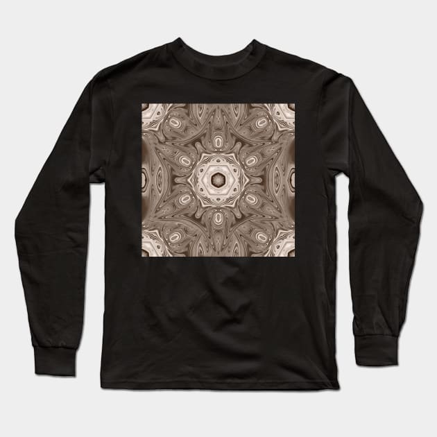 Kaleidoscope ripples of life in brown Long Sleeve T-Shirt by hereswendy